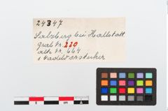 Etiketten zu Bronzenadelspitzenschoner (NHMW-PRAE-024347)